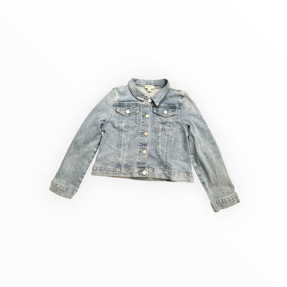 J For Justify Denim Jacket Kids 10/12 Blue Light Wash‎ Trucker Button Front